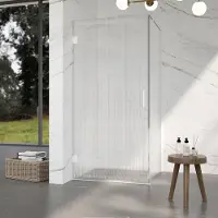 FortiFura Galeria Cabine de douche - 90x100x200cm - scharnières - barre de renfort - poignée plat - verre nervuré - Blanc mat SW1208821/SW1122562/SW797906/SW797955