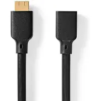Nedis Câble HDMI  ultra haut débit HDMI mâle HDMI femelle 8K@60Hz 48 Gbps 1.00 m (1 m), Câble vidéo, Noir