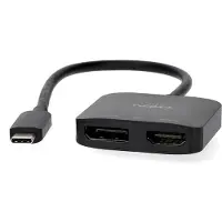 Nedis Adaptateur USB-C - USB 3.2 Gen 1 - USB-C mâle - DisplayPort femelle / HDMI femelle - 8K@30Hz - 0.20 m - rond - nickelé - noir - boîte