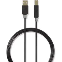 Nedis Câble Usb 2.0 Ccbw60100at30 Usb-a M-usb-b M 480mb/s Plaqué Or 3 M