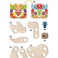 Quercetti Dinosaure En Bois Playbio 24 Pièces