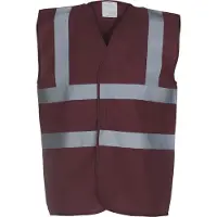Yoko Pack 50 Gilet haute visibilité Maroon - Yoko YHVW100 - Taille M
