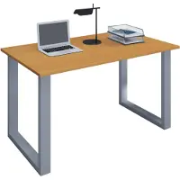 VCM Bureau en bois | H. 76 x W. 140 x T. 50 cm | Table d'ordinateur simple | pieds en métal de haute qualité | Table de travail | Mobilier de bureau - Lona U