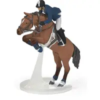 Papo Horses Cheval de saut d'obstacles avec son cavalier 51562