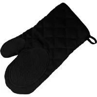 Douceur D`Interieur Gant de four avec silicone, Gant + mitaine de cuisine, Noir