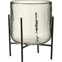 J-Line Photophore debout verre/acier transparent large