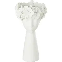 J-Line Cachepot tete resine blanc large