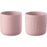 J-Line Cachepot gen ceramique rose medium assortiment de 2