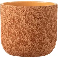 J-Line Cachepot rugueux ceramique terracotta large