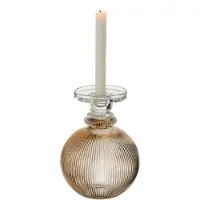 J-Line Chandelier/vase malik rond verre taupe/transparent