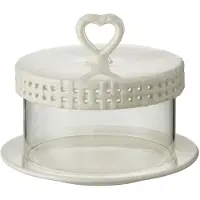 J-Line Plat a tarte sous verre ceramique blanc small