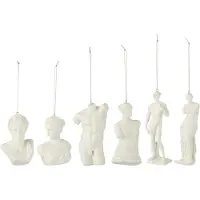 J-Line Boite 6 suspension statue romaine resine blanc