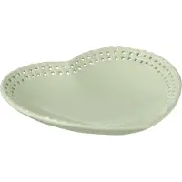 J-Line Assiette forme de cœur ceramique vert