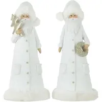 J-Line Pere noël poly blanc/or large assortiment de 2