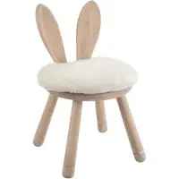 J-Line Chaise oreil lapin bois naturel