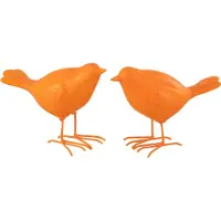 J-Line Oiseau Polyrésine Orange Large 2 Assorti