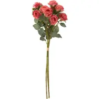 J-Line Bouquet rose 12 tete artificiel rose vif