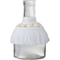 J-Line Vase coquillages verre textile blanc medium