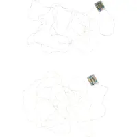 J-Line Coffret Cadeau 2 Lumières de Noël fil or/argent 60 Led Blanc Chaud