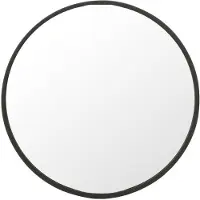 J-Line Miroir rond noir mat medium