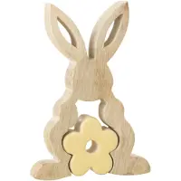 J-Line Fleur centre bois jaune Small
