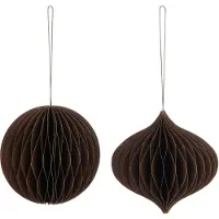J-Line Boule de noel marron large assortiment de 2