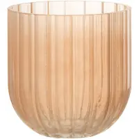 J-Line Vase yoni lignes verre peche small