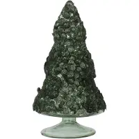J-Line Sapin de noel givre mat vert fonce medium