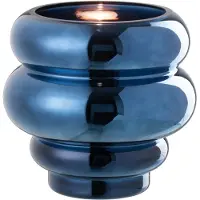 J-Line Photophore/vase cléa verre bleu