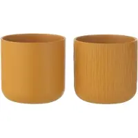 J-Line Cachepot gen ceramique ocre medium assortiment de 2