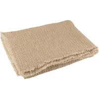 J-Line Plaid bords effiloches coton/polyester beige