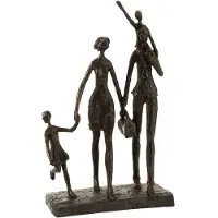 J-Line Famille en promenade resine marron fonce
