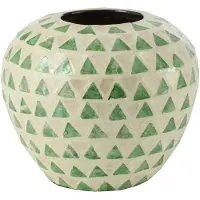 J-Line Vase nuye boule mosaique/bambou vert