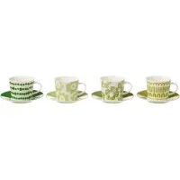 J-Line Set 4 tasses the + sous-tasse coffret ceramique vert large