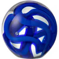 J-Line Presse-papier guirlande en verre bleu medium