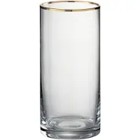 Jline Verre bord cylindrique haut verre transparent/or