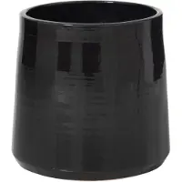 J-Line Cachepot rond ceramique noir large