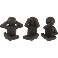 Jline P'tit maurice entendre/voir/se taire resine noir assortiment de 3