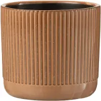 J-Line Cachepot lignes ceramique orange/beige medium