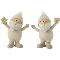 J-Line Pere noel etoile coeur poly gris large assortiment de 2