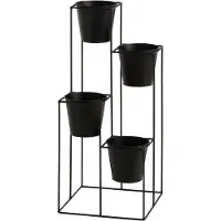 J-Line Etagere suspendue cachepot 4 parties metal noir small