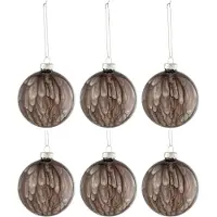 J-Line Boite 6 boules de noel tache verre brillant gris fonce small