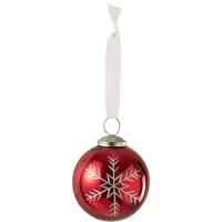 J-Line Boule de noel verre rouge small