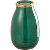 J-Line Vase bord or verre vert s