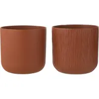 J-Line Cachepot gen ceramique marron extra extra large assortiment de 2