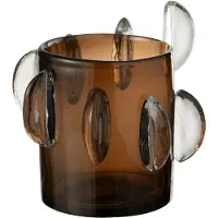 J-Line Vase steggy bas verre marron