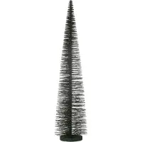 J-Line Sapin de noël décoratif paillettes plastique vert foncé large
