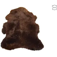 J-Line Paillasson long peau de mouton marron