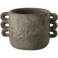 J-Line Cachepot celia ceramique marron small