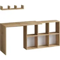 Skye Decor , Blake, bureau, 100 % PANNEAUX DE SPANCE REVÊTUS DE MÉLAMINE, chêne, 74 x 45 x 145 cm